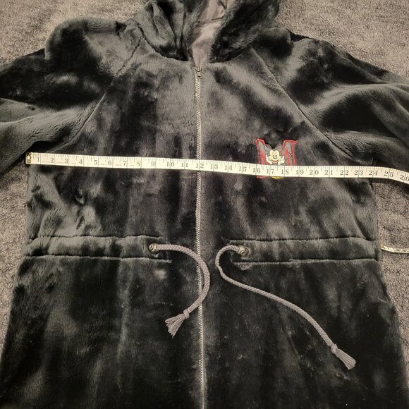 Vintage Mickey Mouse Unlimited Faux Fur Long Jacket Black Size Large - Picture 12 of 15